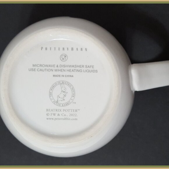 NEW RARE Pottery Barn Beatrix Potter Peter Rabbit Stoneware Mug 21 OZ Stoneware - Picture 6 of 6
